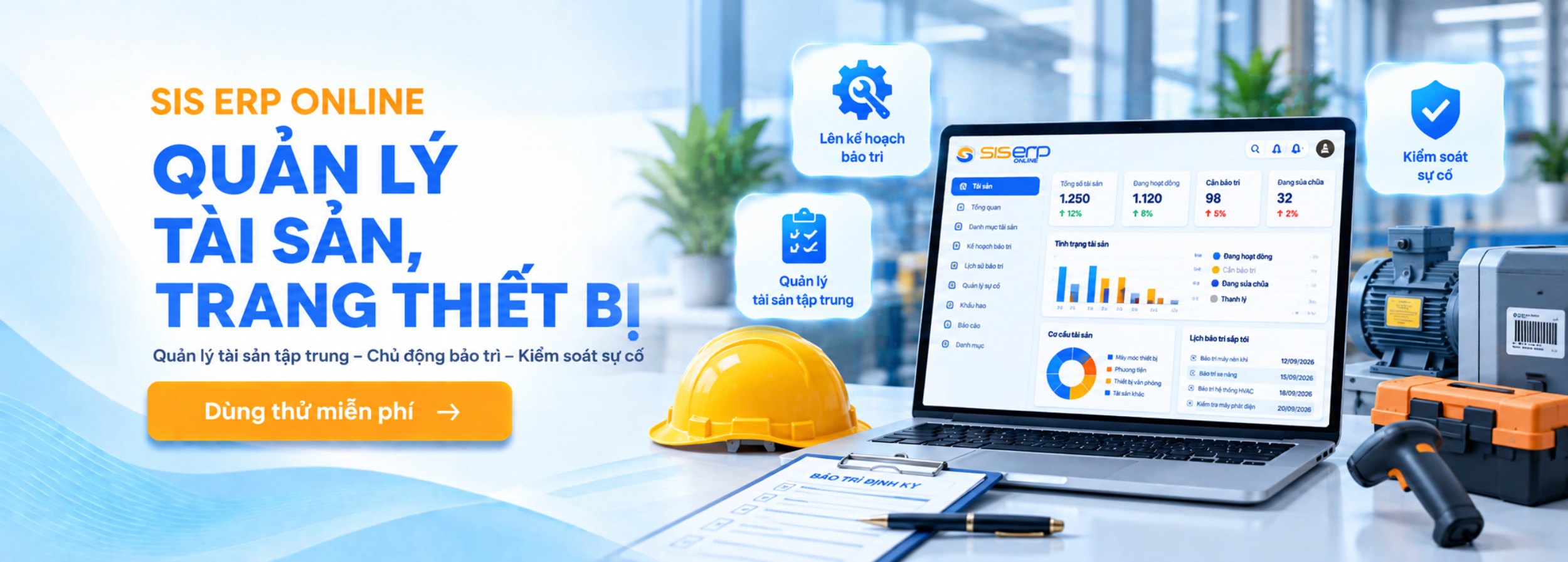 QUẢN LÝ TÀI SẢN, TRANG THIẾT BỊ SIS ERP ONLINE