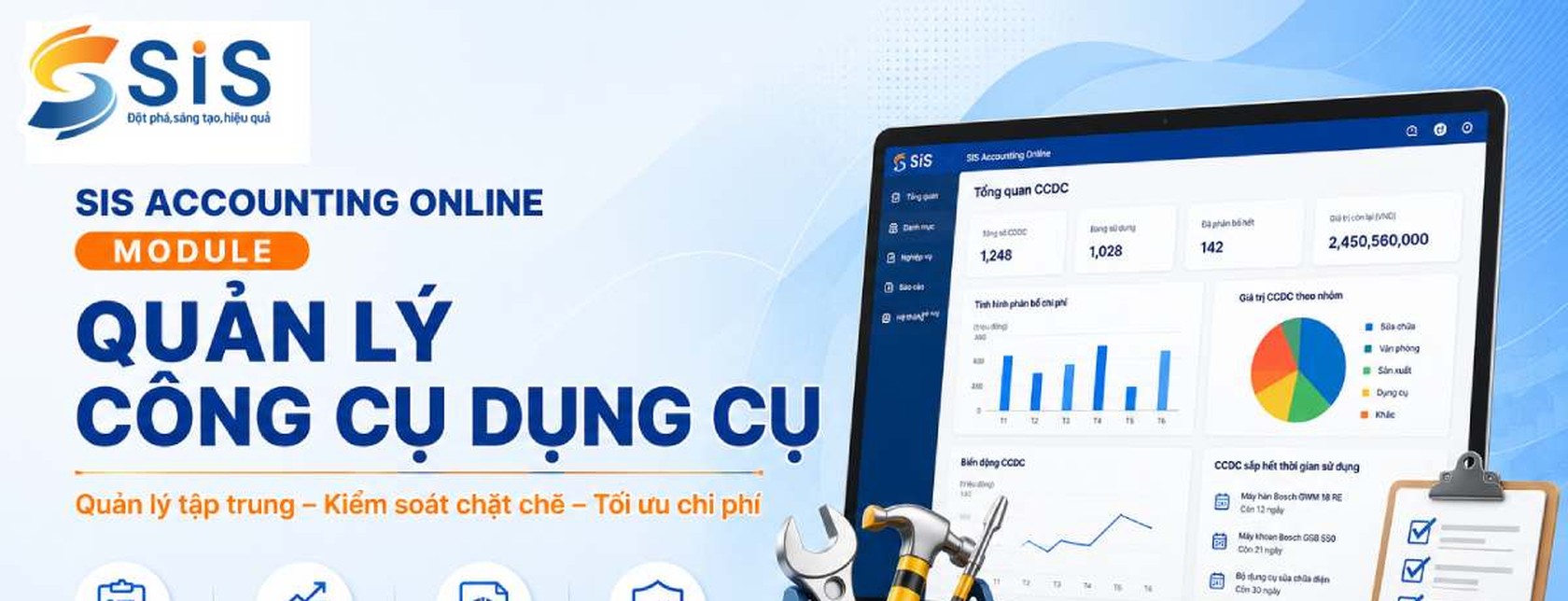 Phân hệ quản lý công cụ dụng cụ