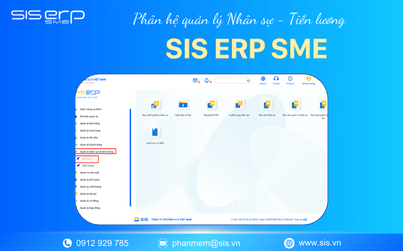 phân hệ quản lý nhân sự sis erp sme